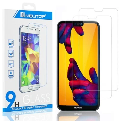 2 PEZZI PELLICOLA VETRO TEMPERATO PROTEZIONE  Huawei P20 Lite Trasparente - Immagine 1 di 4