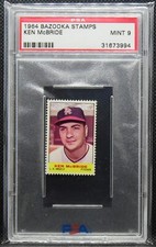 1964 Bazooka Stamps KEN MCBRIDE Baseball Collectible PSA 9