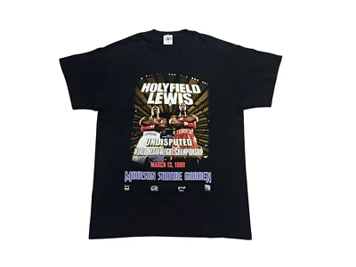 Camiseta de Lucha Peso Pesado Evander Holyfield vs Lennox Lewis 1999 Talla L 1999 De Colección Foto 1 de 4