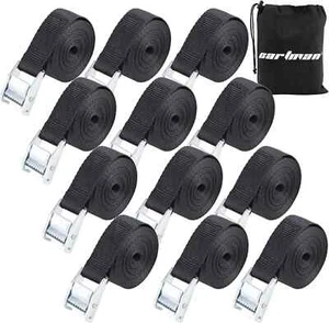 CARTMAN 12 Pack Lashing Straps 1" x12ft Tie Down Straps Cam Buckle - Picture 1 of 6