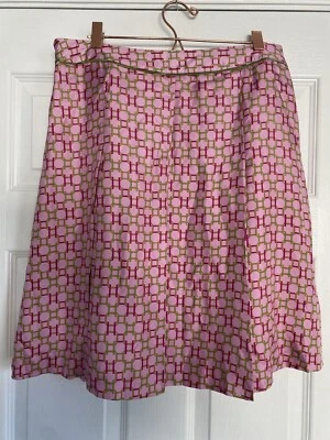 Falda De Colección Tommy Hilfiger Línea A Talla 6 Rosa Tenis Preppy Geométrica Plisada Años 90 Foto 1 de 4