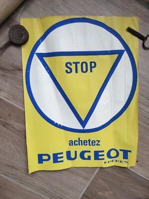 AFFICHE ORIGINALE ANCIENNE PEUGEOT FRÈRES  AUTOMOBILE 1960 - Photo 1/4