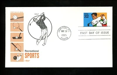 US FDC #2961//2965 / 2965 Artmaster 1995 Jupiter FL Recreational Sports Golf  - Image 1 of 2