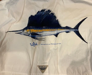 Columbia Sailfish PFG Shirt 44” Chest Sport Fishing Shirt 100% Cotton - Picture 1 of 14