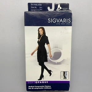 NUEVO EN CAJA SIGVARIS 841 SUAVE OPACO 15-20mmHg PUNTERA CERRADA COMPRESIÓN BRAGUITA TALLA ML NEGRO - Imagen 1 de 5