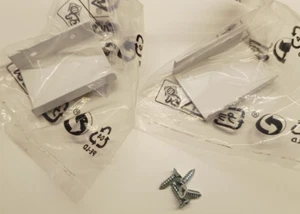 IKEA BESTA GLASSVIK WHITE DOOR HANDLES AND SCREWS - Picture 1 of 2
