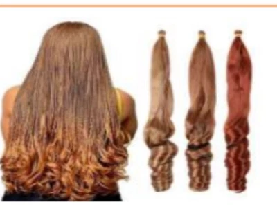 24”Straight Curly Braiding  Loose Wave French Curls Silky Curls Synthetic Hair - Image 1 of 4