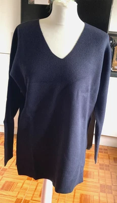 BNWT Ladies NEXT DOWN TIME V Neck Pink DT Embroidered Dark BLUE Lounge Top 6 - Image 1 of 4