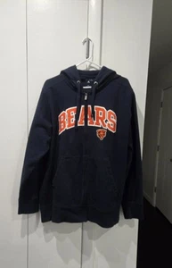 Chicago Bears ANTIGUA Applique Embroidered Navy Hoodie Zip Sweatshirt Size XL - Picture 1 of 10