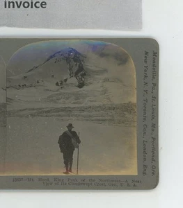 Mt Hood King Peak Northwest OR Oregon Keystone Stereoview - Picture 1 of 2
