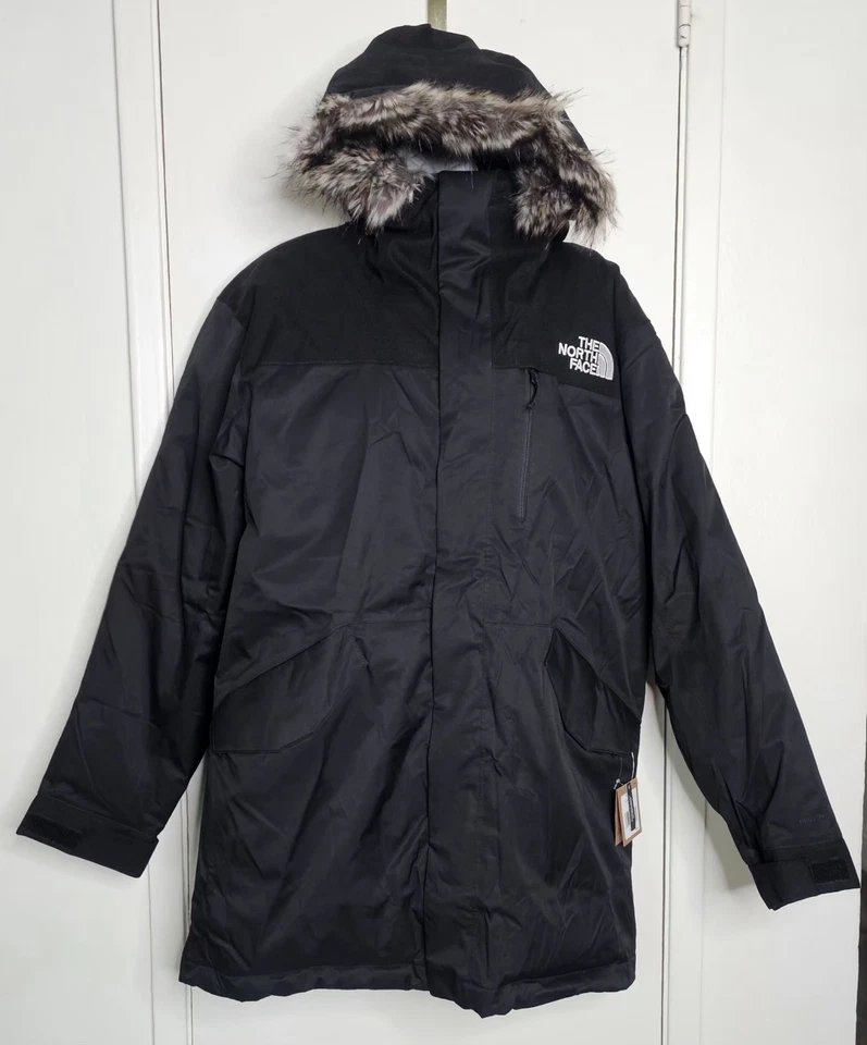 Parka de plumón The North Face McMurdo grande negra con capucha de piel sintética NFOA52BF nueva con etiquetas Foto 1 de 4