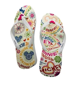 Disney Mickey Minnie Mouse Flip Flop Wedge 2” Heel Sandals Size 11 - Picture 1 of 6