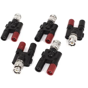 uxcell Binding Post BNC Male Plug to 2 Banana Female Jack Coaxial Connector Adap - Zdjęcie 1 z 2