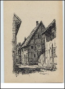 KORBACH Hessen Entengasse AK Künstlerkarte von Janisch - Picture 1 of 1