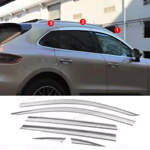 Para Porsche Macan 15-23 visera de ventana plateada ventilación sombrilla protección contra la lluvia visera de puerta - Imagen 1 de 6