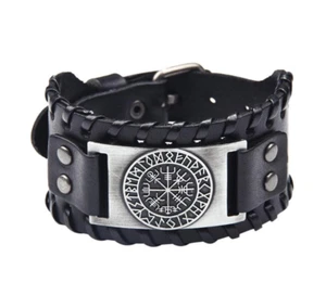 Norse Runes Vegvisir Compass Viking Bracelet Nordic Wristbands Compass 141 - Picture 1 of 1