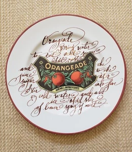 WILLIAMS SONOMA Rosanna Serving Plate Cheese Appetizer Salad ORANGEADE 8" ITALY - Picture 1 of 8
