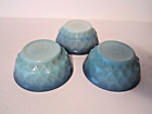 Vintage Fire King Anchor Hocking 3 Blue Kimberly Diamond Bowls MCM Cereal Soup