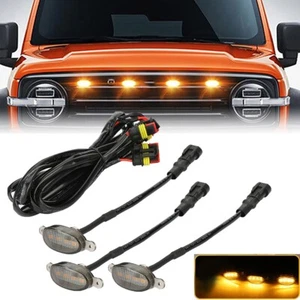 3 piezas luz de marcha LED de rejilla delantera ámbar ahumado para Ford F150 2004-2008 - Imagen 1 de 12