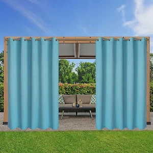 Waterproof Indoor/Outdoor Curtains for Patio - Thermal Insulated, Sun Blocking B - Picture 1 of 8
