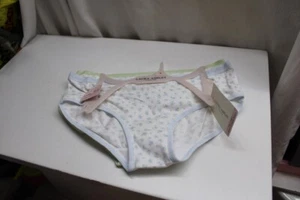 Laura Ashley Girls panties cotton spandex briefs 2 pk L 10/12 Blue/Green Floral - Picture 1 of 4