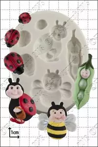 Molde de silicona Peapod Baby & Ladybirds | Uso alimentario FPC Sugarcraft GRATIS Shippin del Reino Unido - Imagen 1 de 1