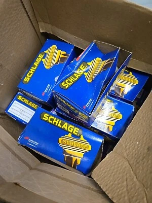 Lot (17) Schlage ELAN P515-060 Dummy Door Knob Lever Handle Bright Brass  F170  - Image 1 of 4