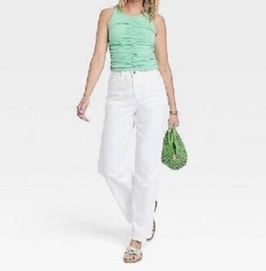Universal Threadđź’—Women's High-Rise White Wide Leg Jeansđź’—Sz 6R - Picture 1 of 7