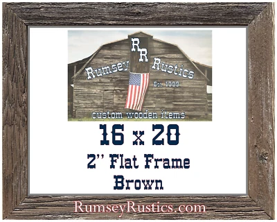 Marco de fotos de granero rústico 16x20" de ancho 2" madera de granero primitivo envejecido Foto 1 de 4