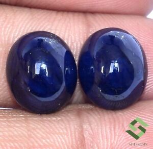 13x11 mm Natural Blue Sapphire Oval Cabochon Pair 20.00 CTS Loose Gemstones