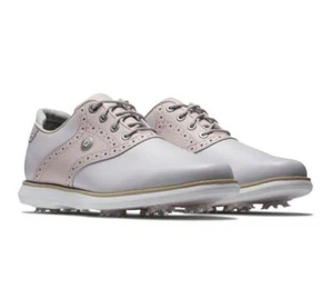 FootJoy Women's Traditions 'Grey / Pink' 97920 Leather Golf Shoes size 7 - 10 - Picture 1 of 14