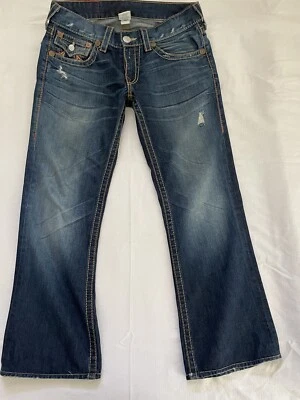 Pantalones de mezclilla True Religion Billy azul arco iris para hombre 34/30 Distress lavado a la piedra piernas anchas Foto 1 de 4