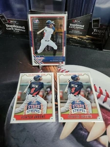 Hunter Greene 2015 Stars And Stripes Plus 2017 Longevity Cincinnati Red - Picture 1 of 3