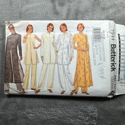 Butterick 5944 Misses Tunic Duster Pants Sewing Pattern Sizes 20-22-24 Uncut Y2K - Image 1 of 4