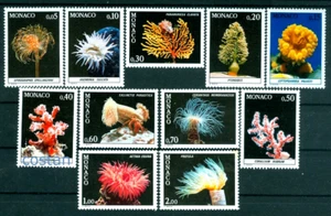 Vida marina 1980, gusano tubo de cal, anémona de fresa, rosa cilindro, Mónaco, 1449, MNH - Imagen 1 de 1