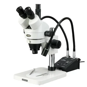 AmScope 3.5X-180X Trinocular Inspection Zoom Stereo Microscope with Gooseneck LE - Picture 1 of 8