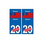 Samoa sticker numéro département au choix autocollant plaque immatriculation sti