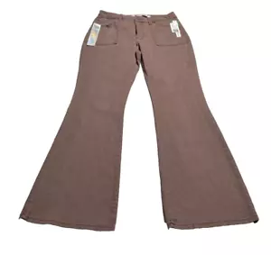 NWT Y2K Tinseltown Women's Jeans 7/28 Washed Brown Mid Rise Slim Flare Wide Leg - Picture 1 of 12