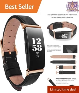 Leather Wrist Band for Inspire HR Inspire 2 Adjustable Breathable Replacement - Picture 1 of 8