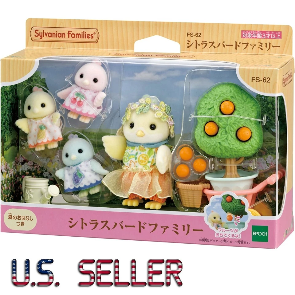 Sylvanian Families Citrus Bird Family FS-62 & Juice Shop Mi-94 Sets 2025