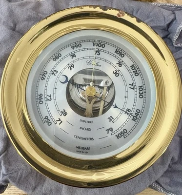 "Barómetro de latón Chelsea Shipstrike 4 1/2"" nuevo en caja #40017" Foto 1 de 4