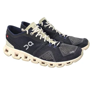ON Running Cloud X Shoes Women Size 9 Blue Beige Athletic Sneakers - Picture 1 of 10