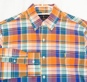 Polo Ralph Lauren Slim Stretch Oxford Multicolor Check Shirt Men's M - Picture 1 of 6