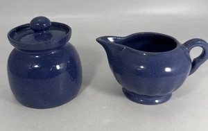 Bybee Pottery Blue Creamer & Lidded Sugar Set – Handmade in Kentucky - Picture 1 of 8