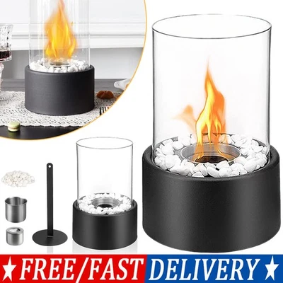Table Fireplace Table Fire Portable Table Fireplaces Round Mini Fireplace Balcony Garden Decor - Image 1 of 4