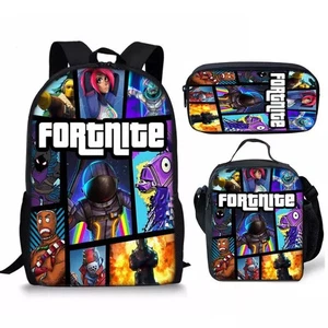 3Pcs Fortnite School Bag Backpack Lunch Box and Pencil Bag Suitable For Teenager - Picture 1 of 5