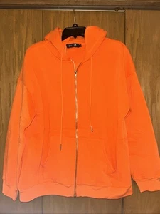 EFAN Women's Drawstring Zip Up Hoodie Jacket Oversized Sweatshirt Medium NWT - Picture 1 of 5