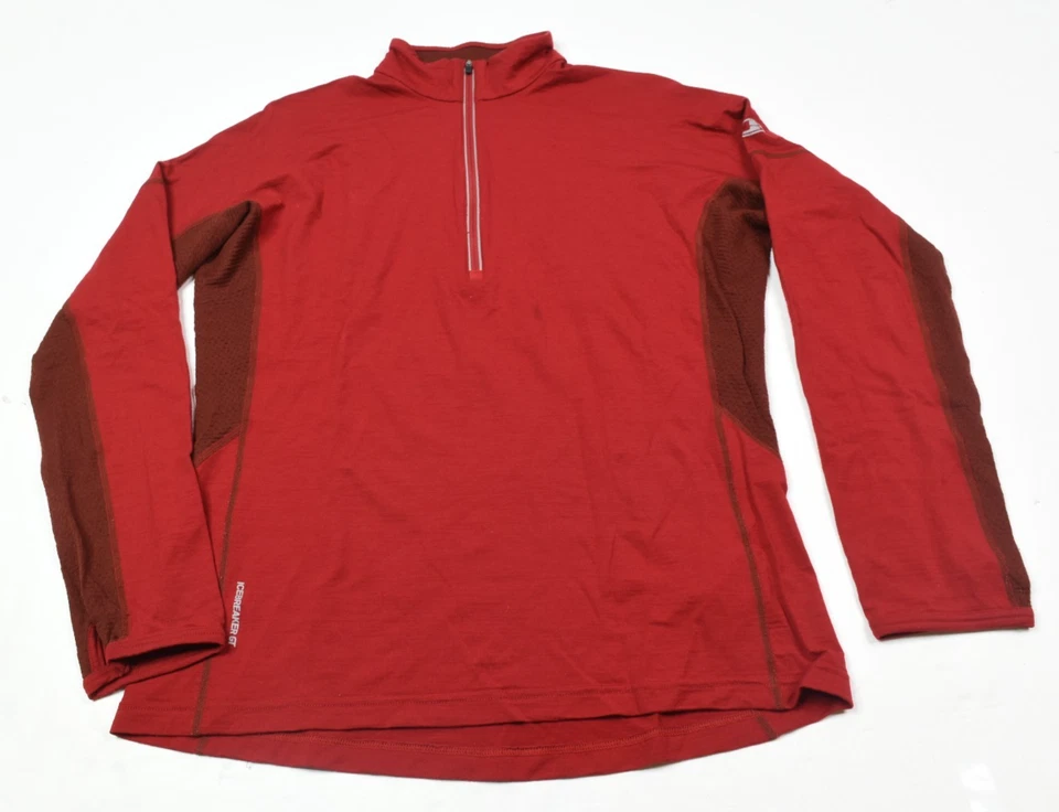 Pullover Icebreaker GT 200 para hombre grande rojo calce ajustado manga larga ligero Foto 1 de 4