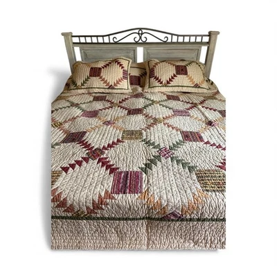 Juego de colcha edredón Southwestern Patchwork beige dorado tamaño king 92" x 106" - Imagen 1 de 4