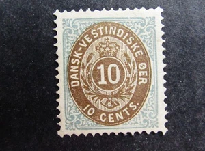 nystamps US Danish West Indies Stamp # 10 Mint OG NH G22x1884 - Picture 1 of 2